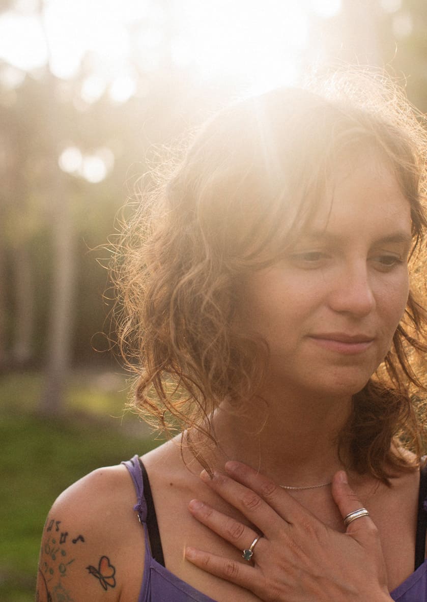 woman in the sunlight