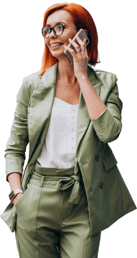 woman is talking by phone