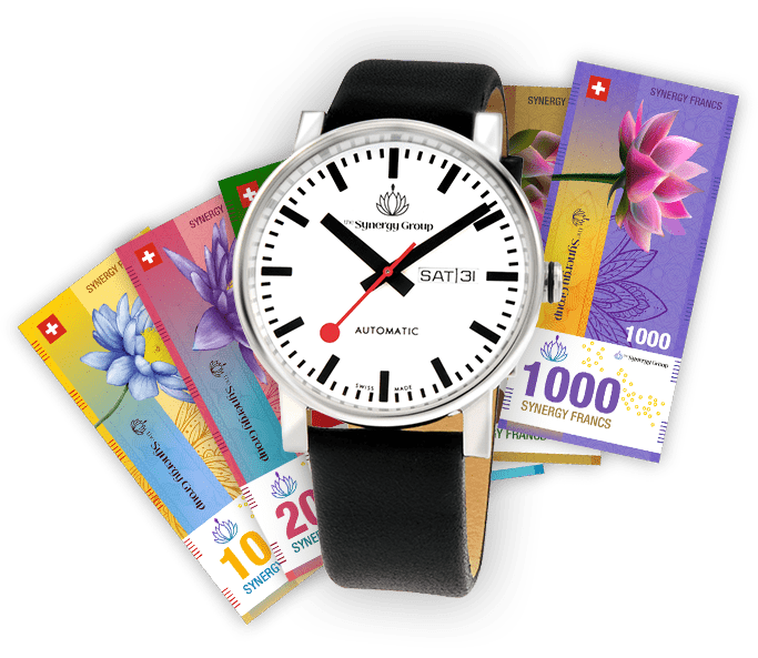 brochures with hand clock